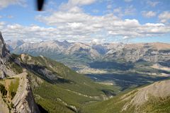 10 Canmore, Mount Peechee, Mount Charles Stewart, Mount Lady MacDonald, Grotto Mountain From Three Sisters Pass As Helicopter From Lake Magog Nears Canmore